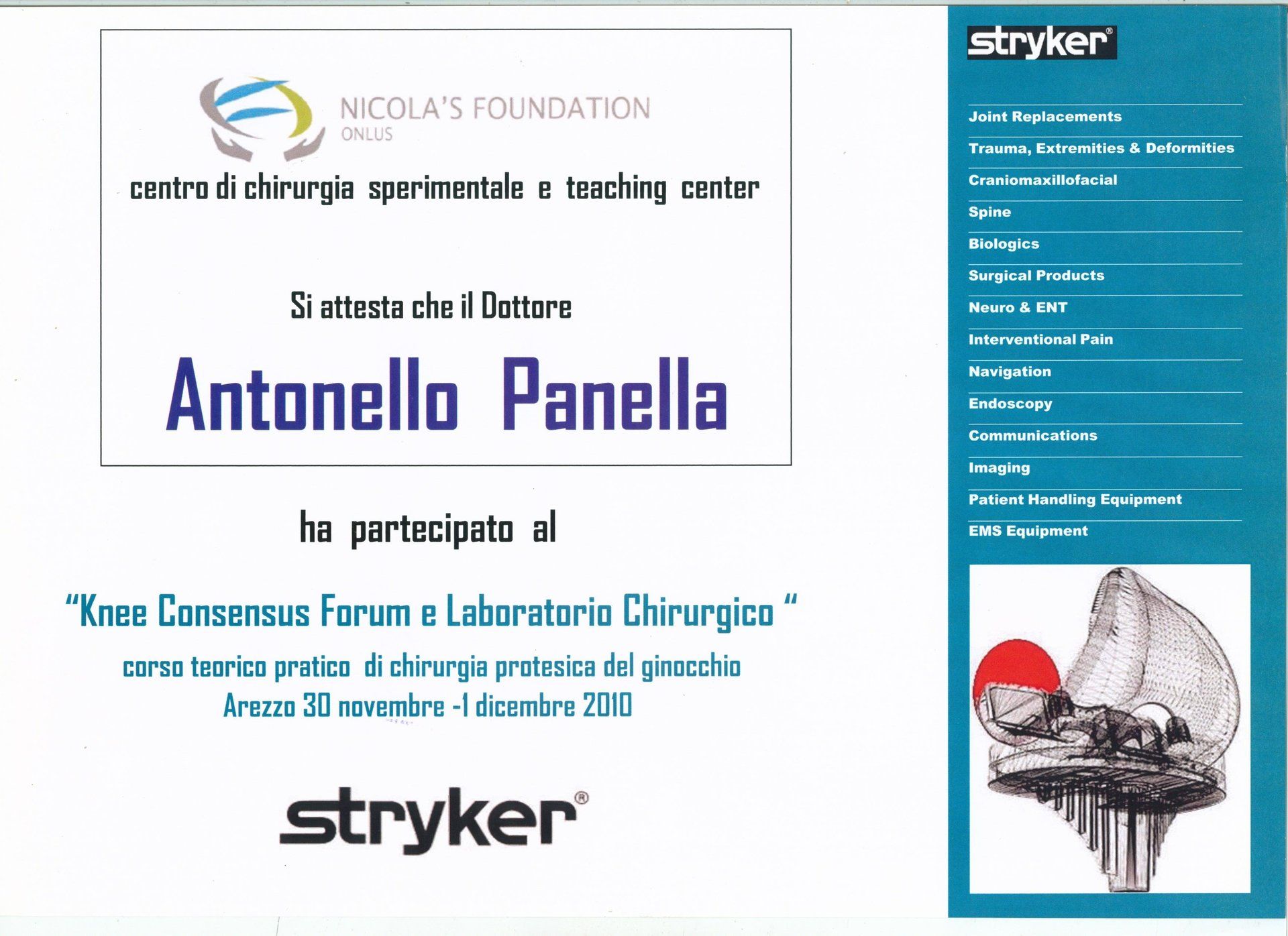 knee consensum forum e laboratorio chirurgico
