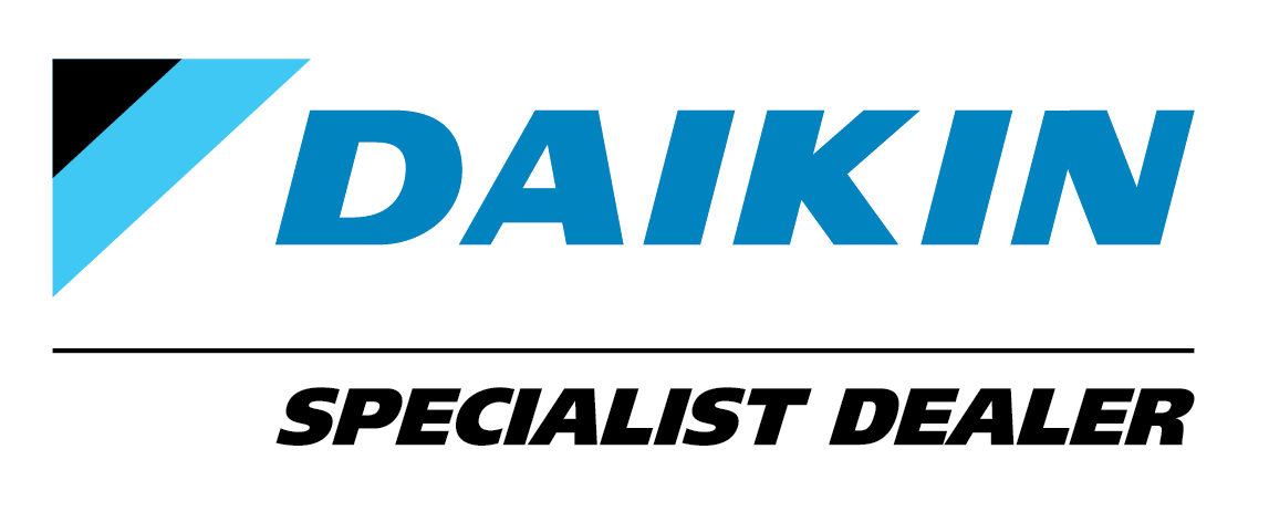 The daikin specialist dealer logo is blue and black on a white background.
