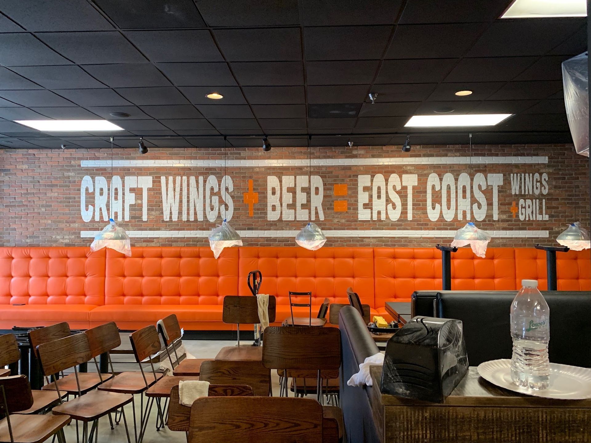 wrapped wall in a restaurant