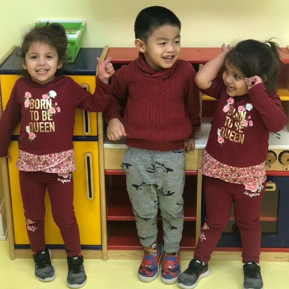 3 students at the learning center