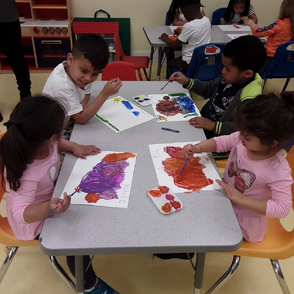 student do arts and crafts at the learning center