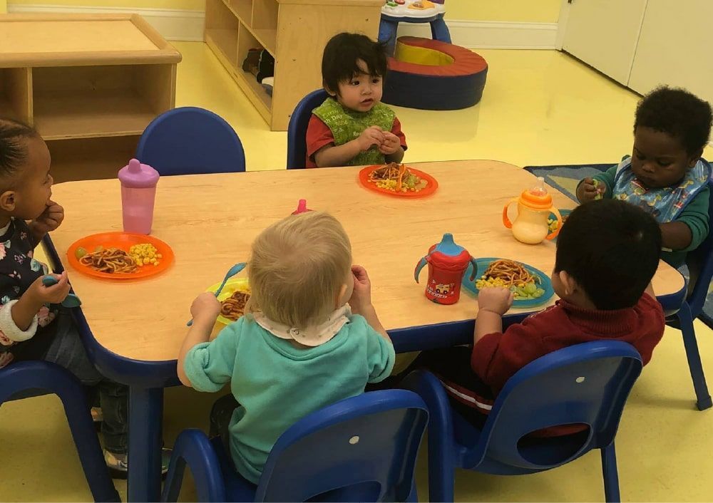 toddler snack time at the learning center