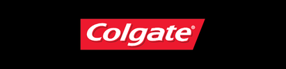 Colgate logo in white text on a red rectangle with a black background.
