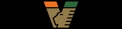 Logo with an orange and green