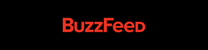 BuzzFeed logo in red text on a black background.