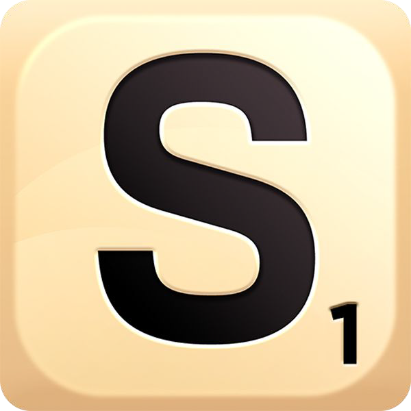 Scrabble tile with the letter "S" in black, value "1".