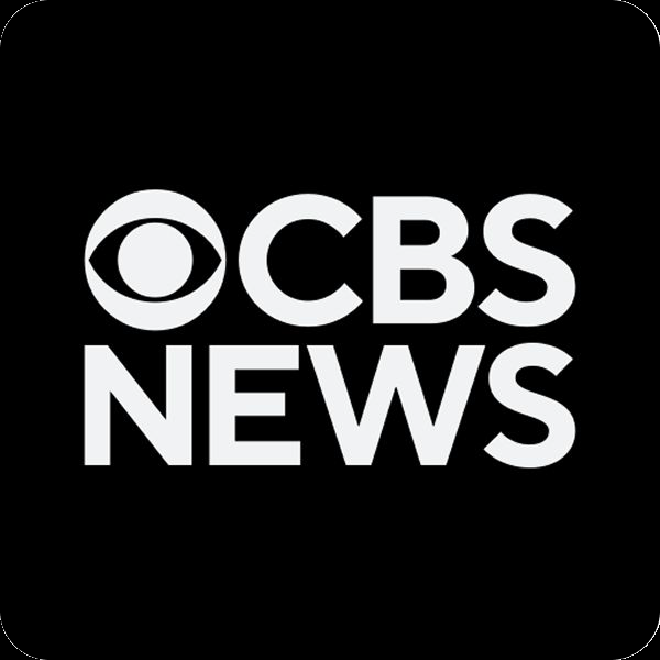 CBS News logo: White text and eye logo on a black background.