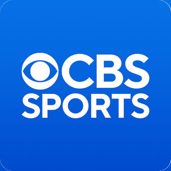 CBS Sports logo on a blue background. White text and CBS eye logo.