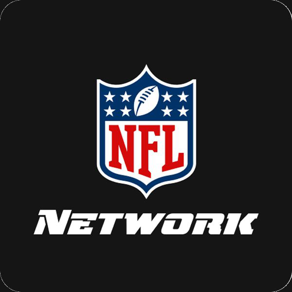 NFL Network logo: a blue and red shield with a football and stars, on a black background. The word 