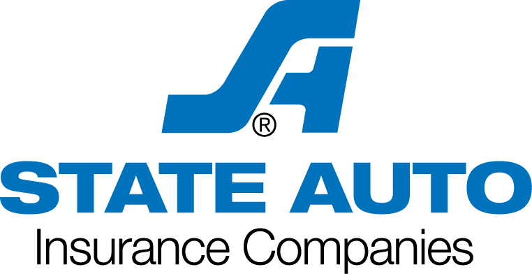 The state auto insurance companies logo is blue and white.