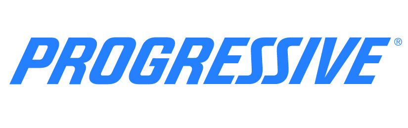 The progressive logo is blue and white on a white background.