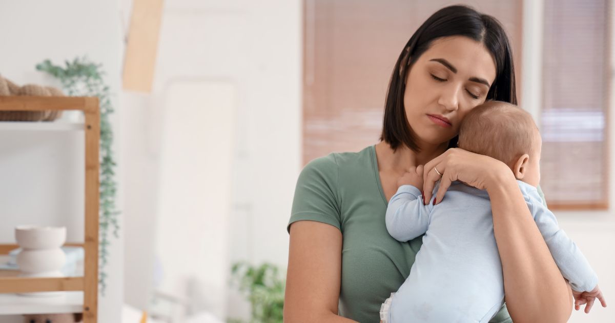 mom feeling sad after having baby