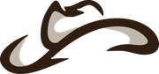 A drawing of a cowboy hat on a white background