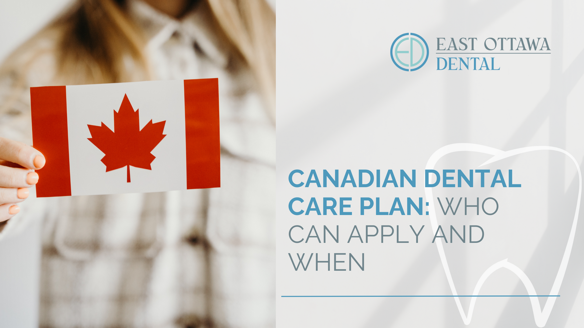 A woman is holding a canadian flag in her hand.