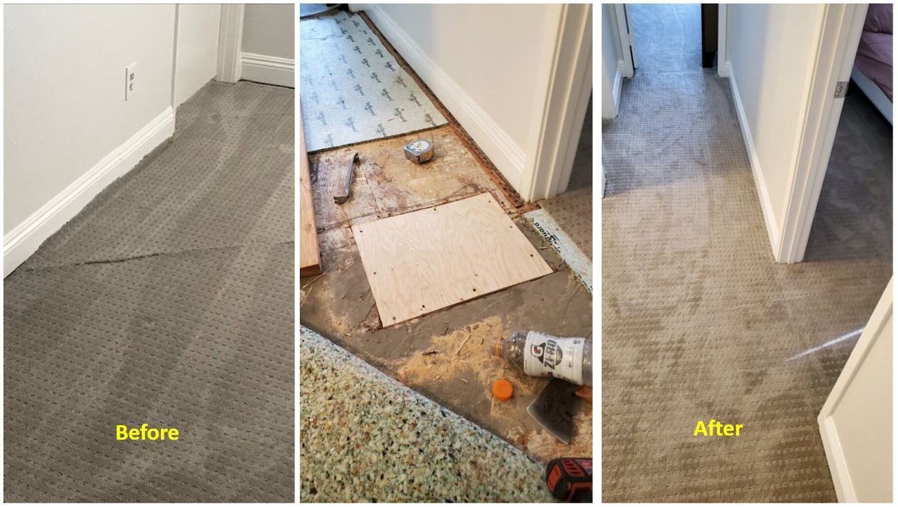 carpet repair in escondido, tear in carpet