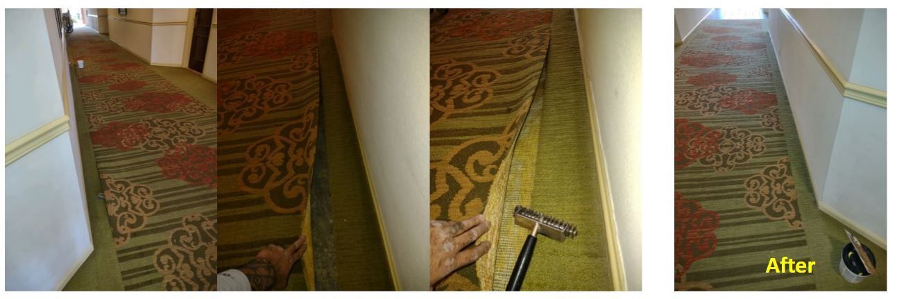 escondido carpet repair in hallway