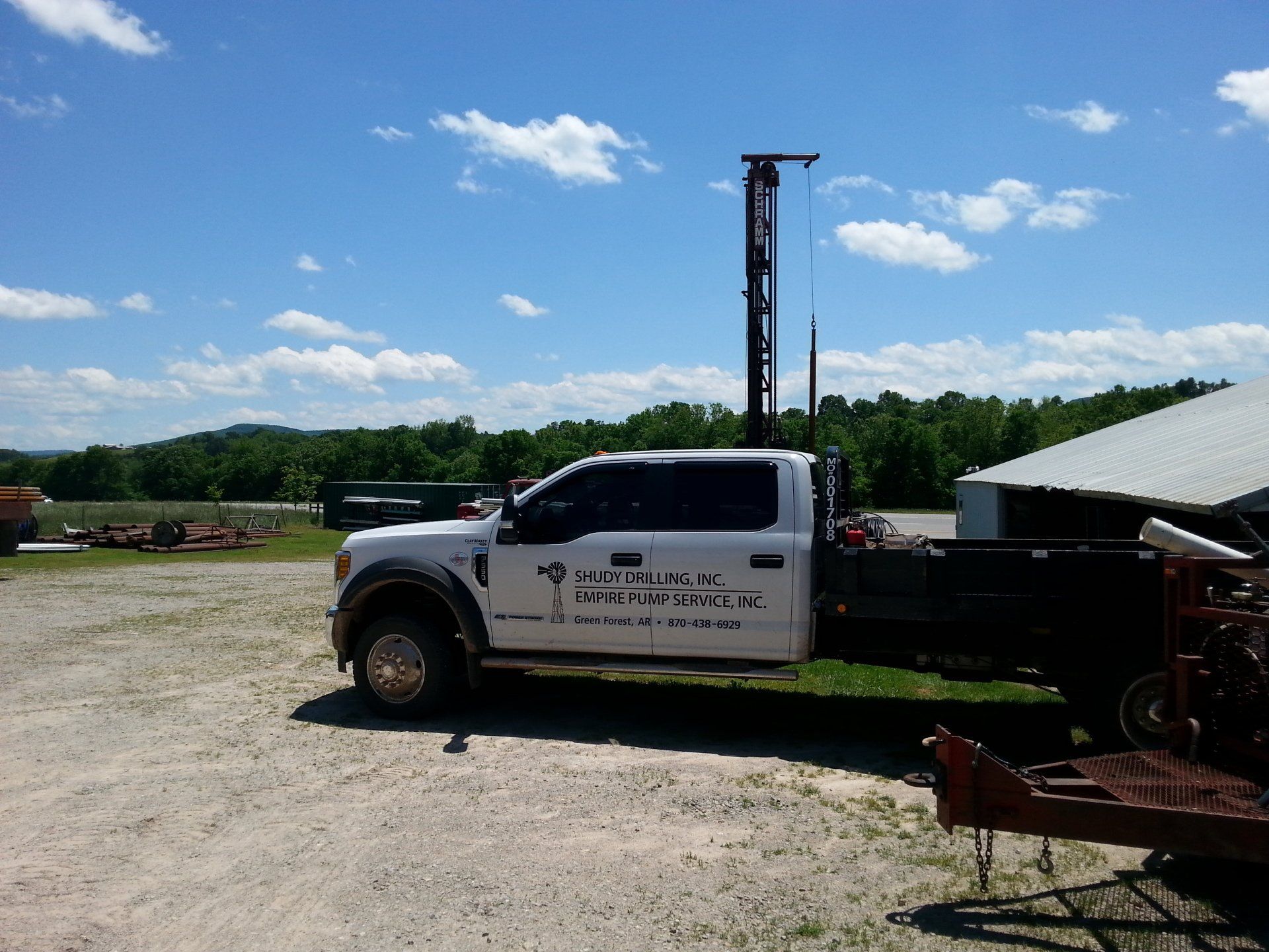 A truck being used for pump repairs in Arkansas