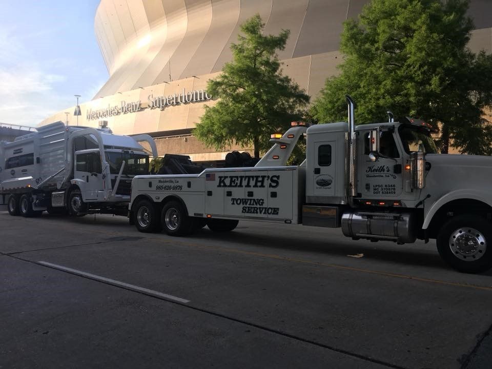 Cargo Truck Tow — White Towing Truck in  Mandeville, LA