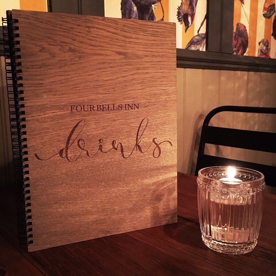 Laser Engraved Wooden Pub Menus