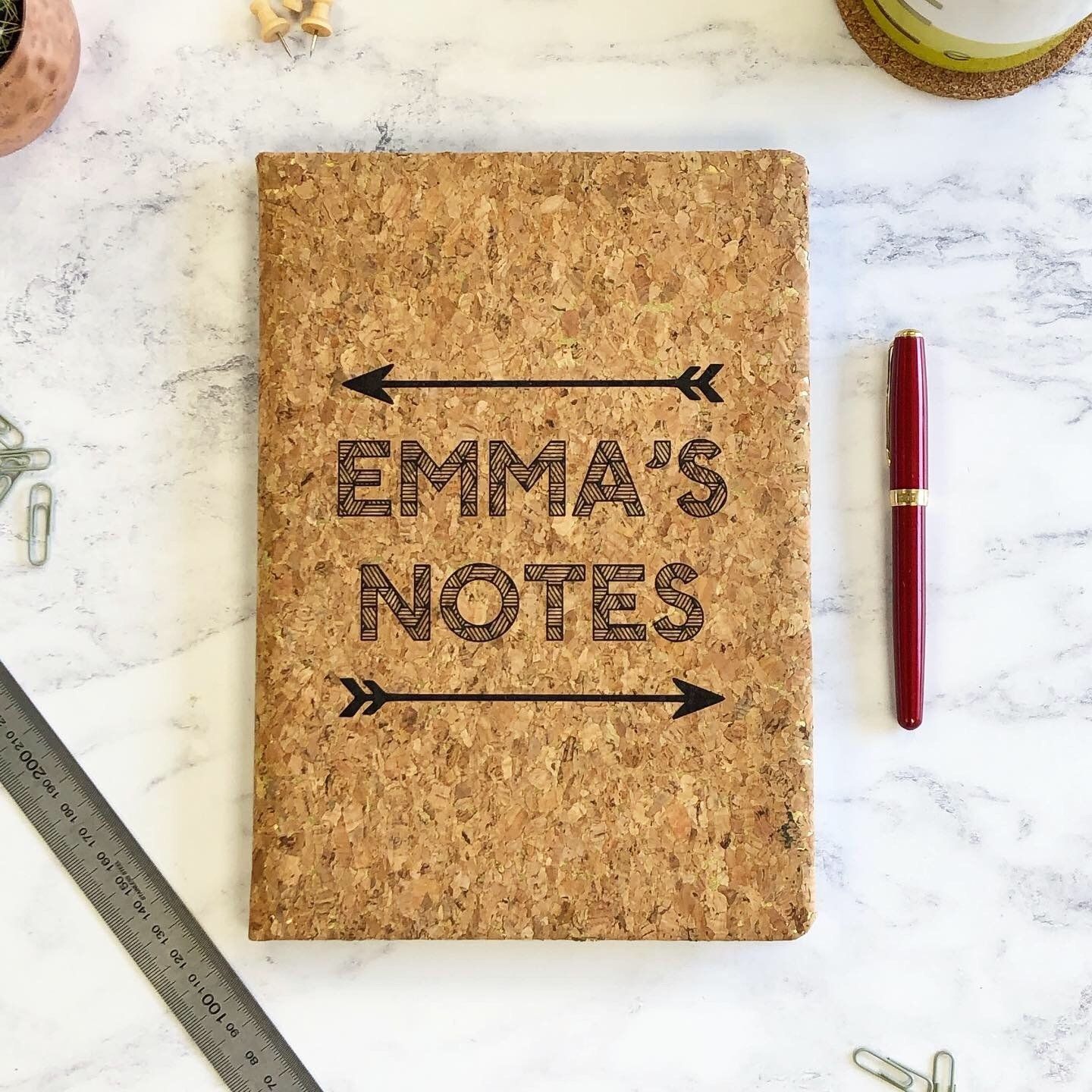 Laser Engraved Cork Notebook
