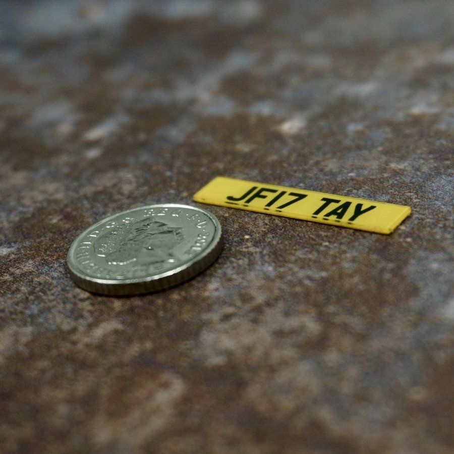 UV Printed and Laser Cut Model Car Numberplates