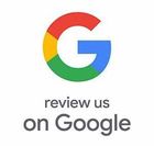 A google logo that says `` review us on google ''.
