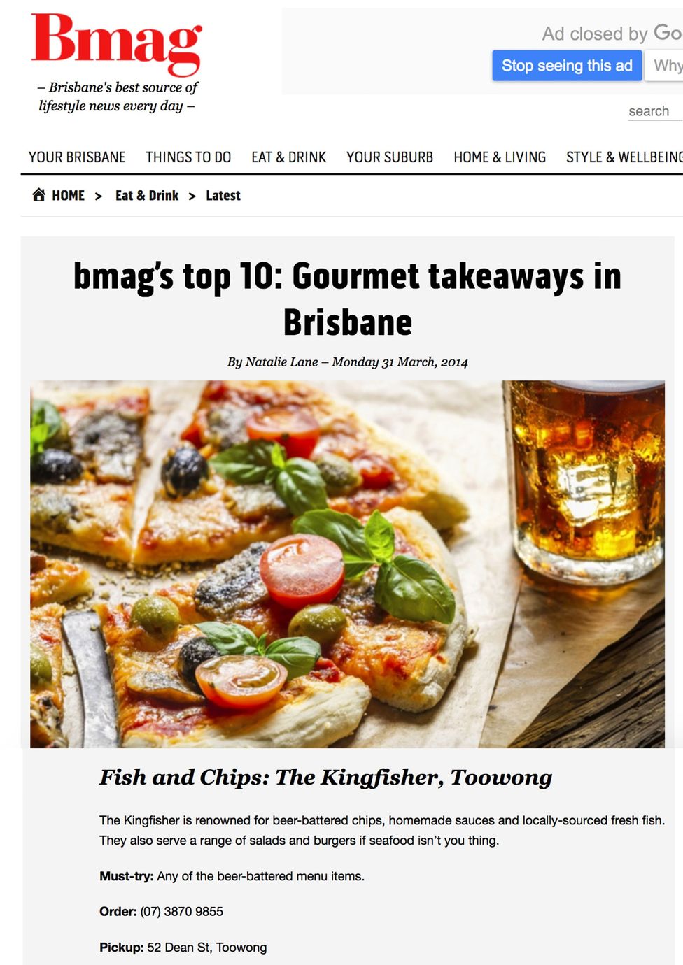 awarded best fish and chips in Brisbane 