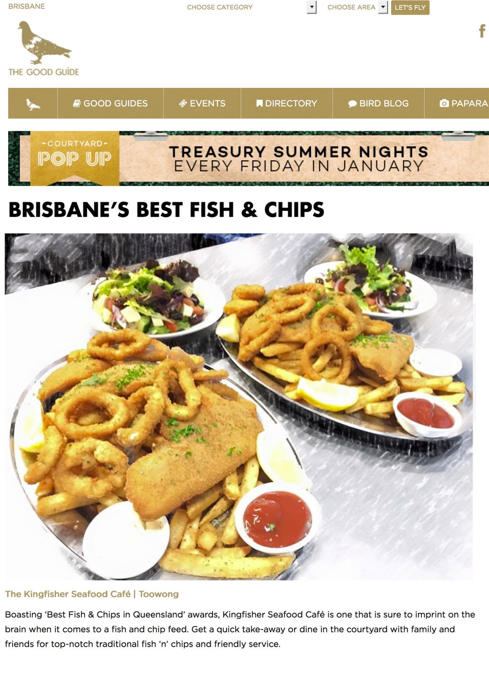 awarded best fish and chips in Brisbane 
