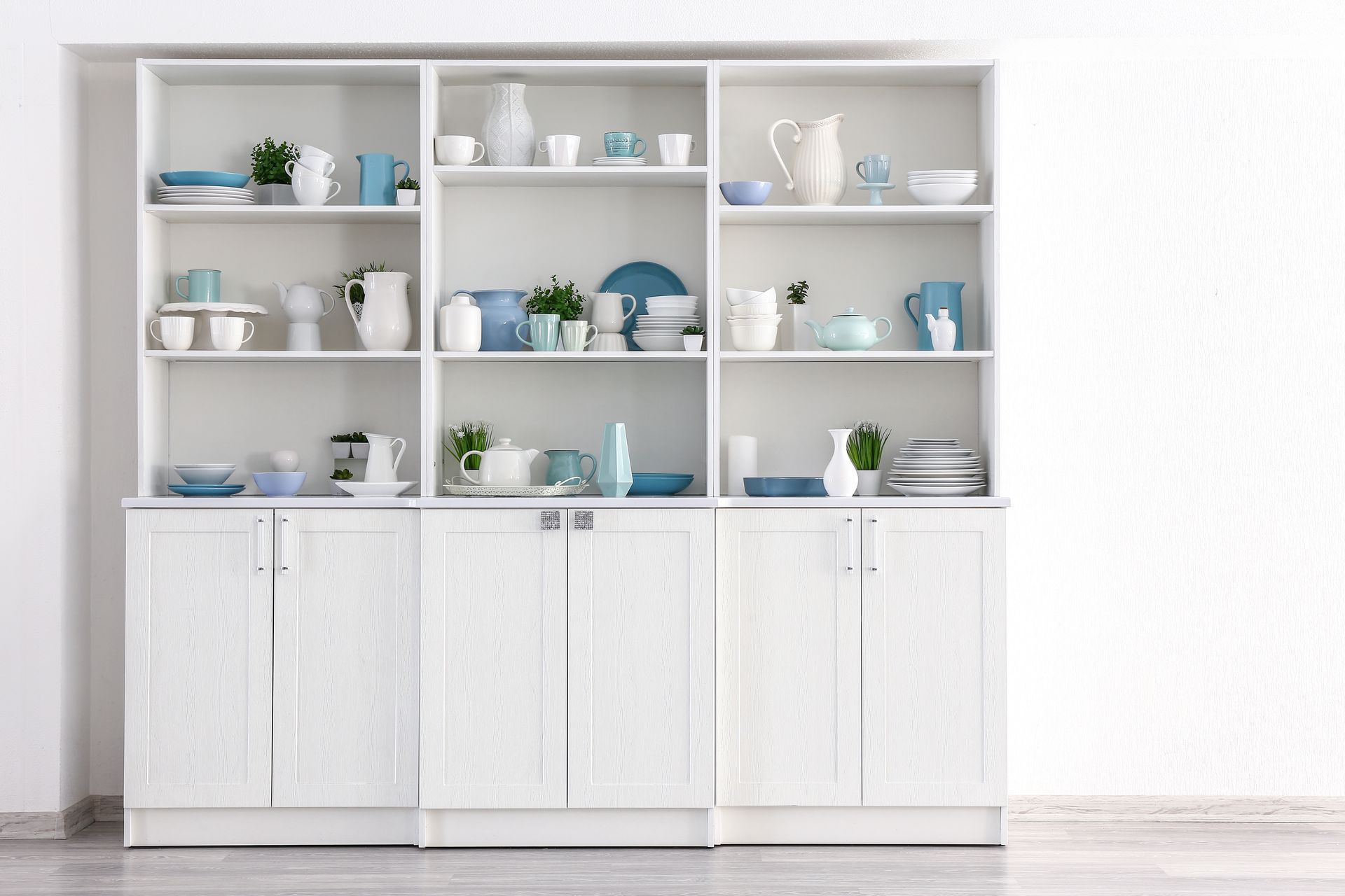 Storage cabinets in the kitchen