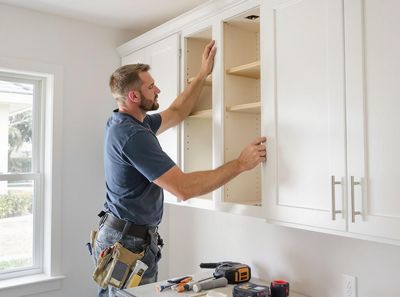 Cabinet doors and boxes (styles A-H) with no countertops yet