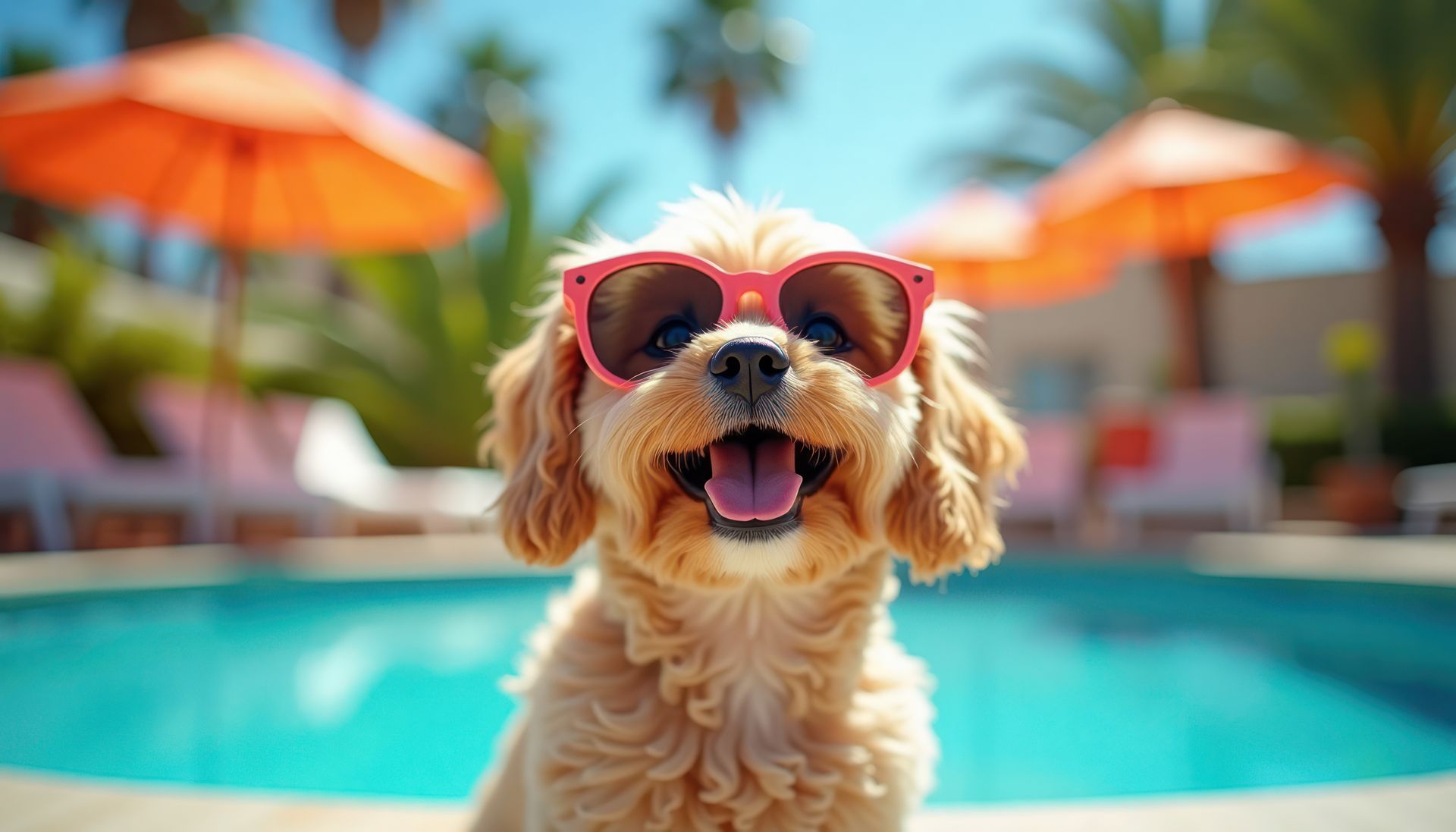 A dog wearing sunglasses, looking stylish and relaxed