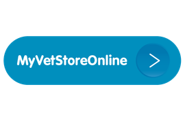 a blue button that says my vetstore online on it
