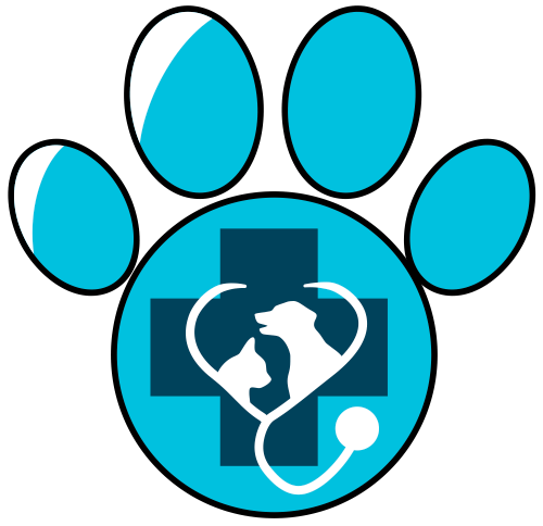 blue paw print icon from Castle Hills Animal Hospital logo