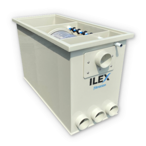 A white container with the word ilex on it