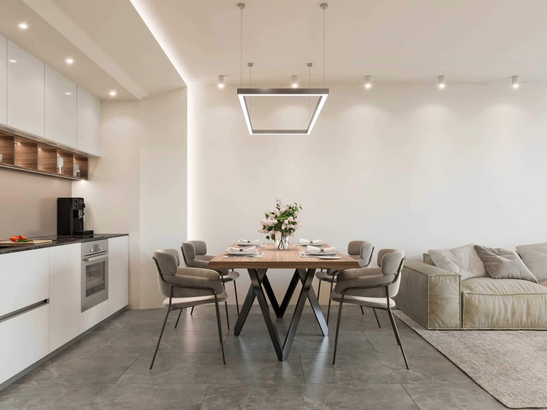 Kitchen Polished Concrete Floor — Mornington, VIC — Boutique Interiors and Floors