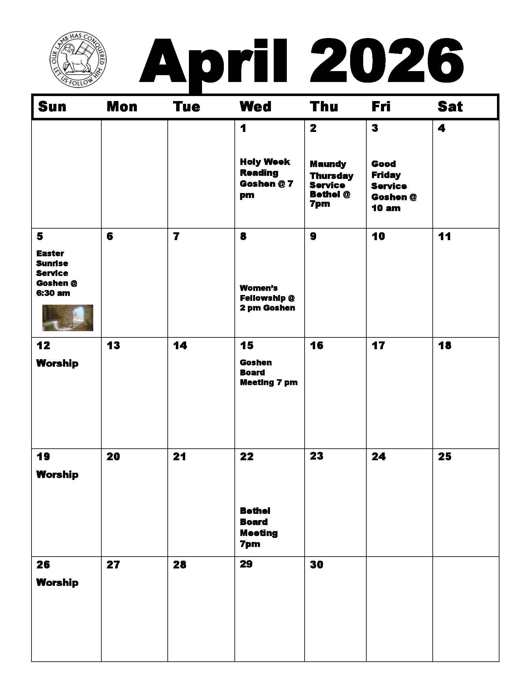events calendar