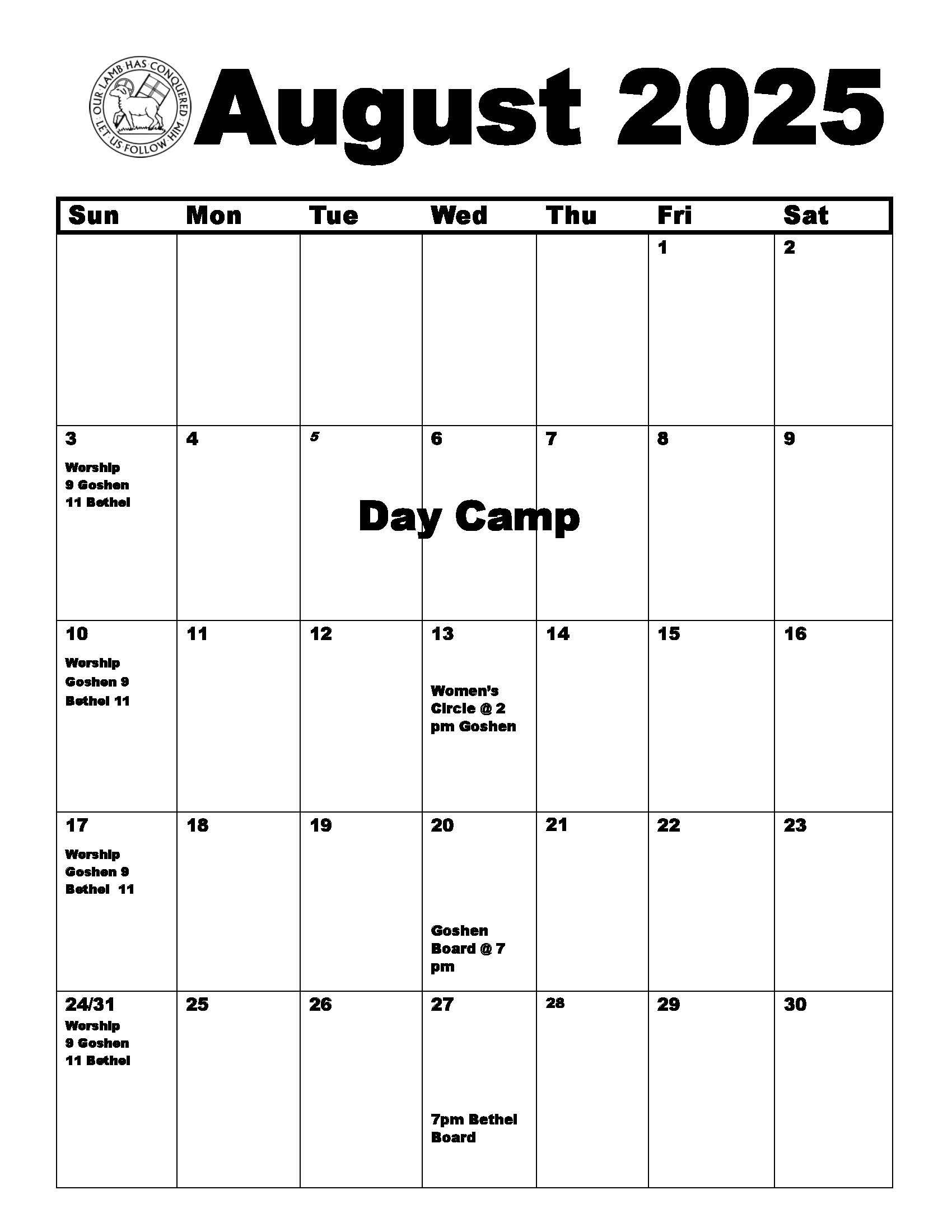events calendar