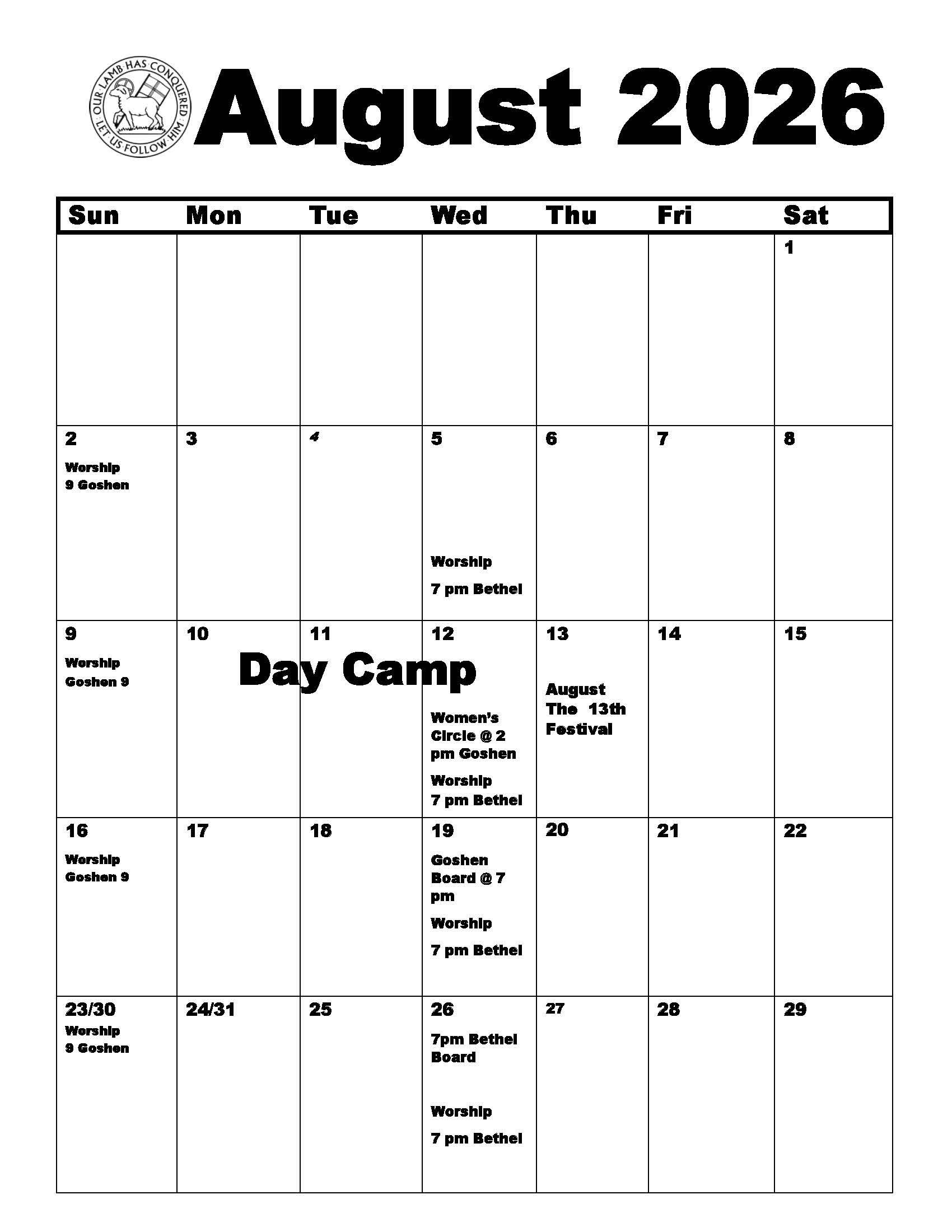 events calendar