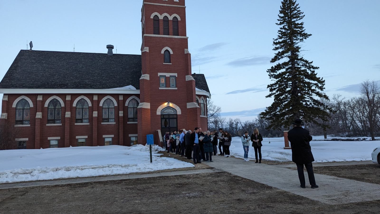 Canaan Morvian Church in the winter time