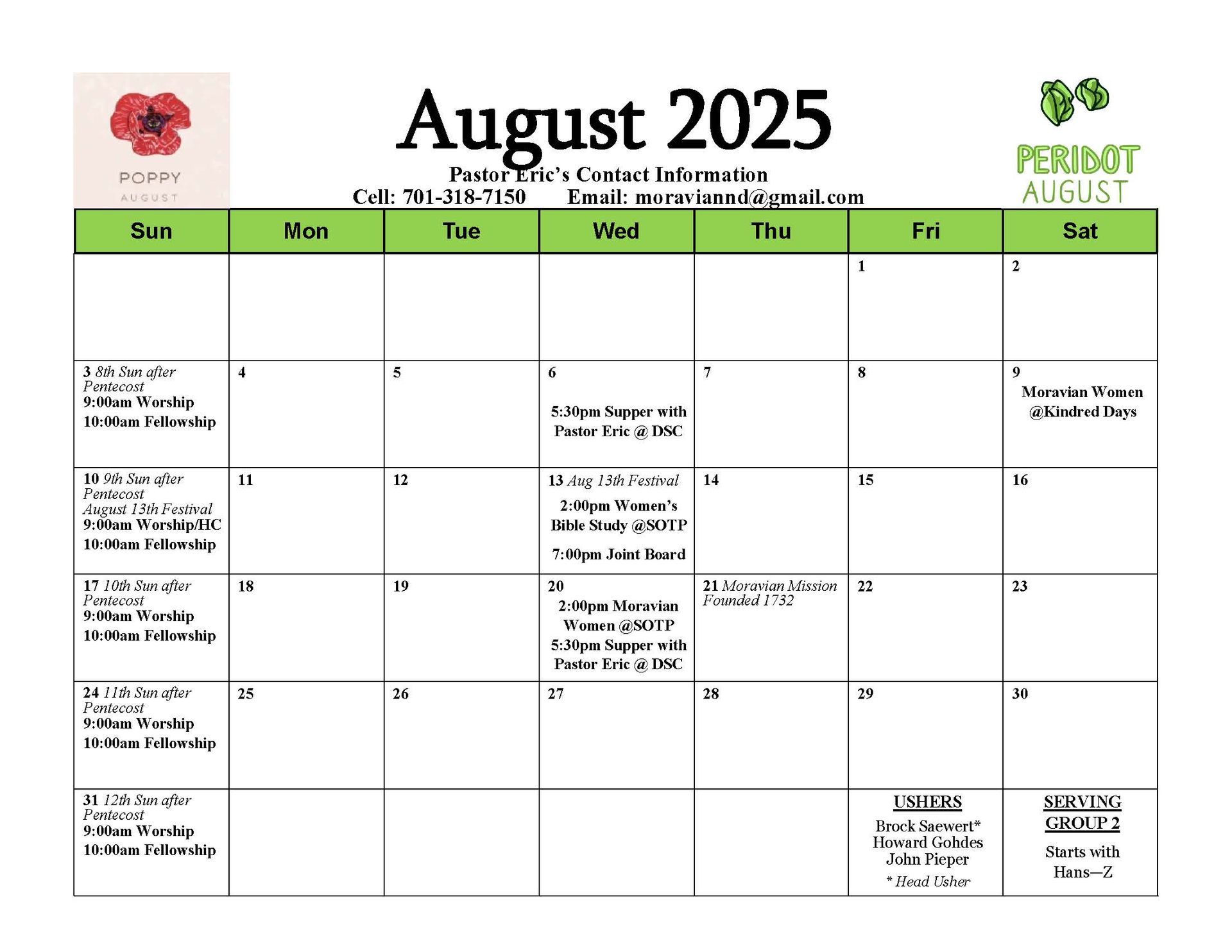 events calendar