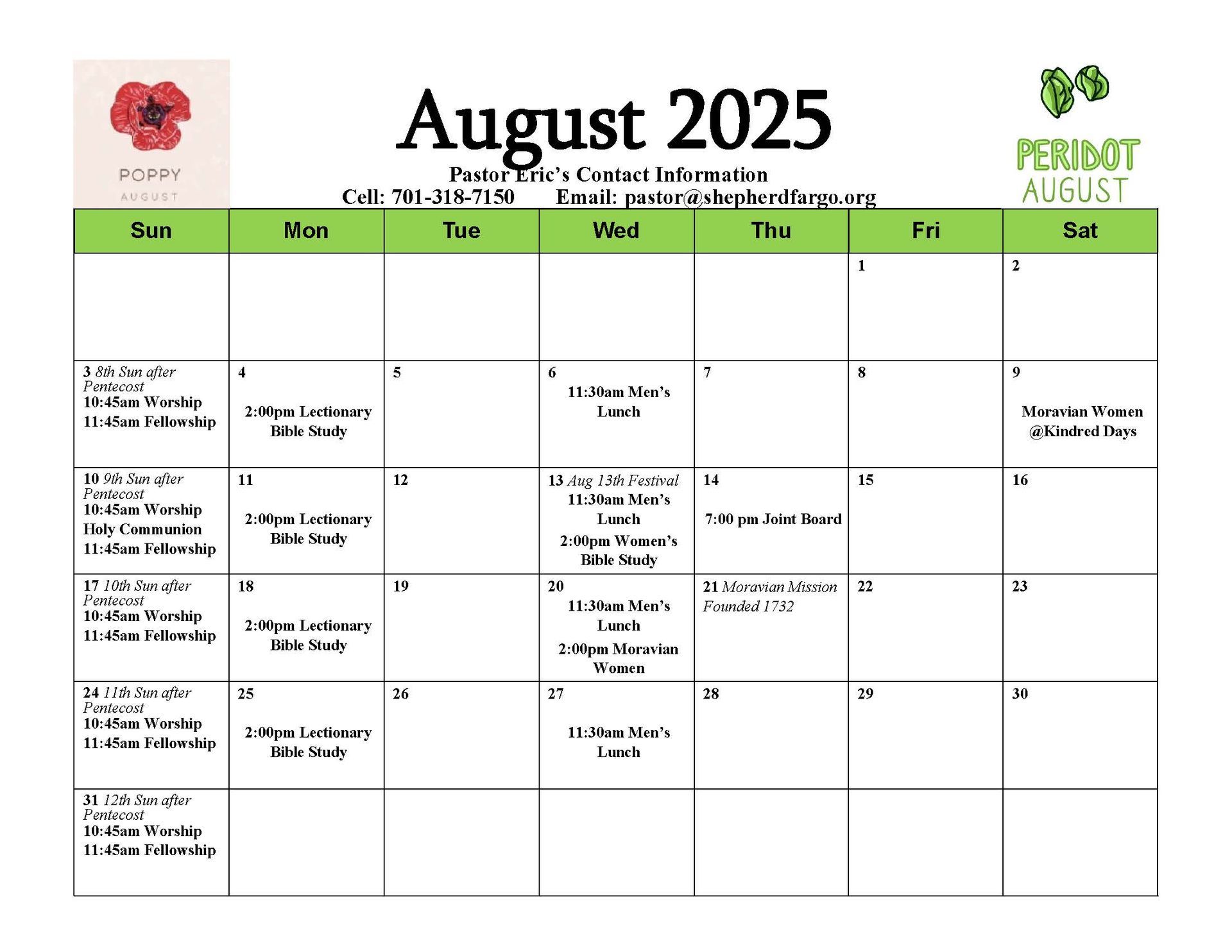 events calendar