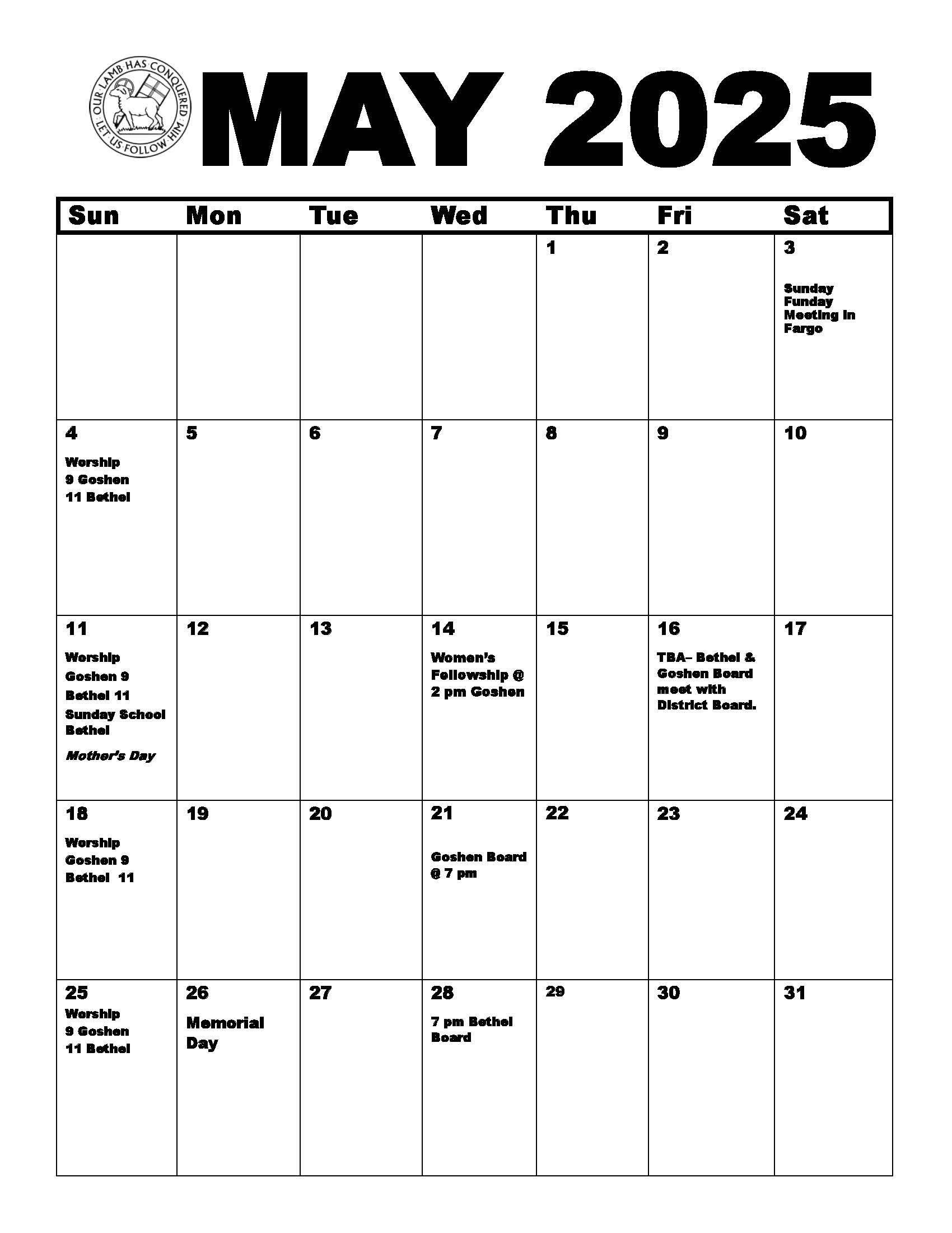 events calendar