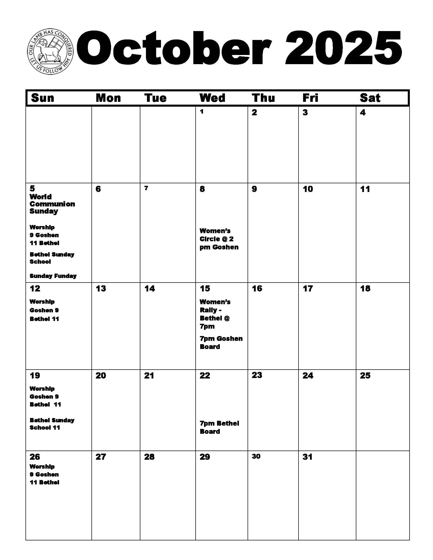 events calendar