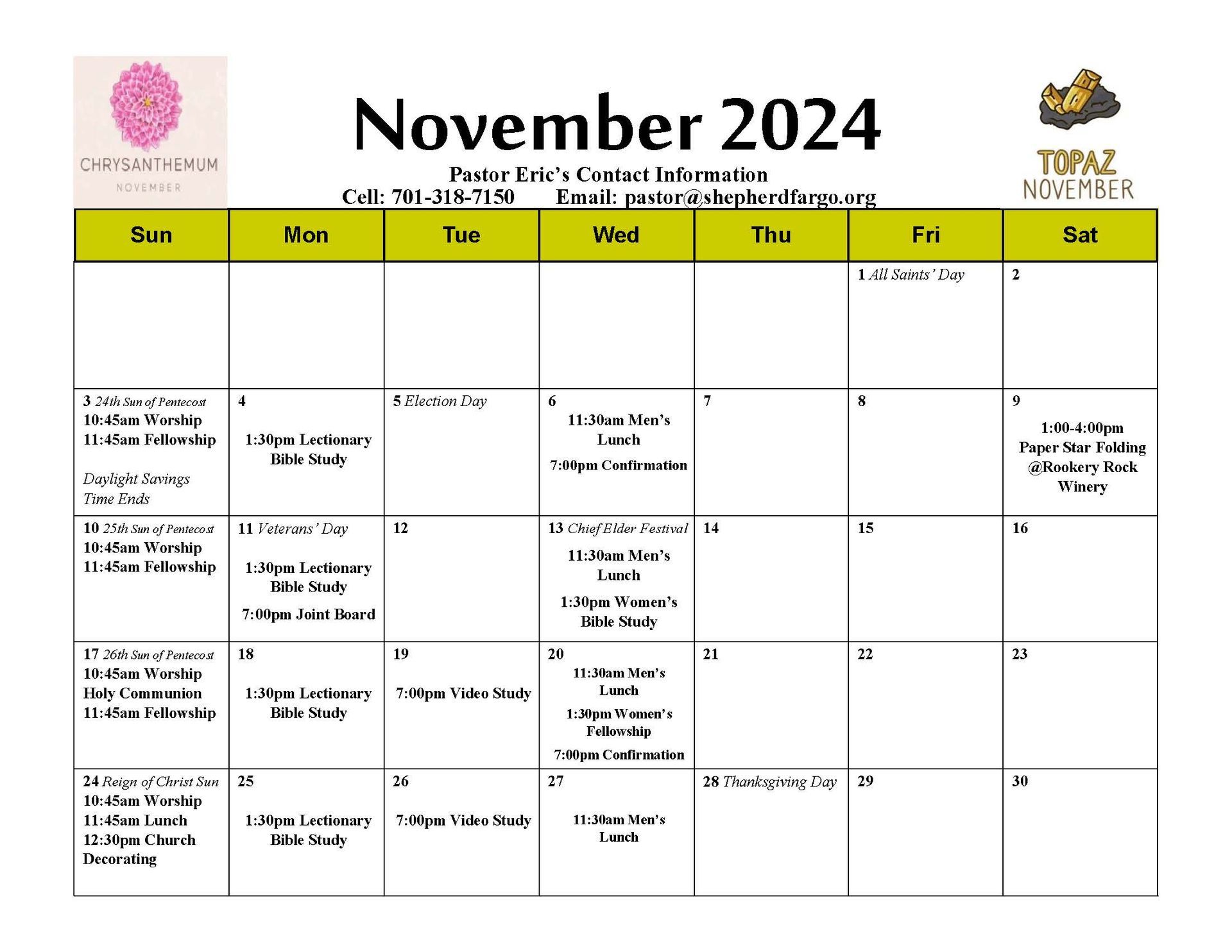 events calendar