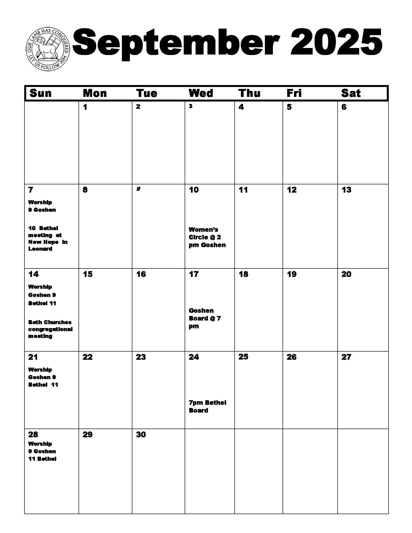 events calendar