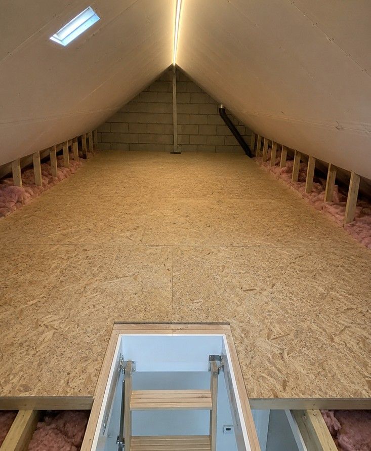 Boarded loft in Derbyshire home ready for use after professional loft boarding installation