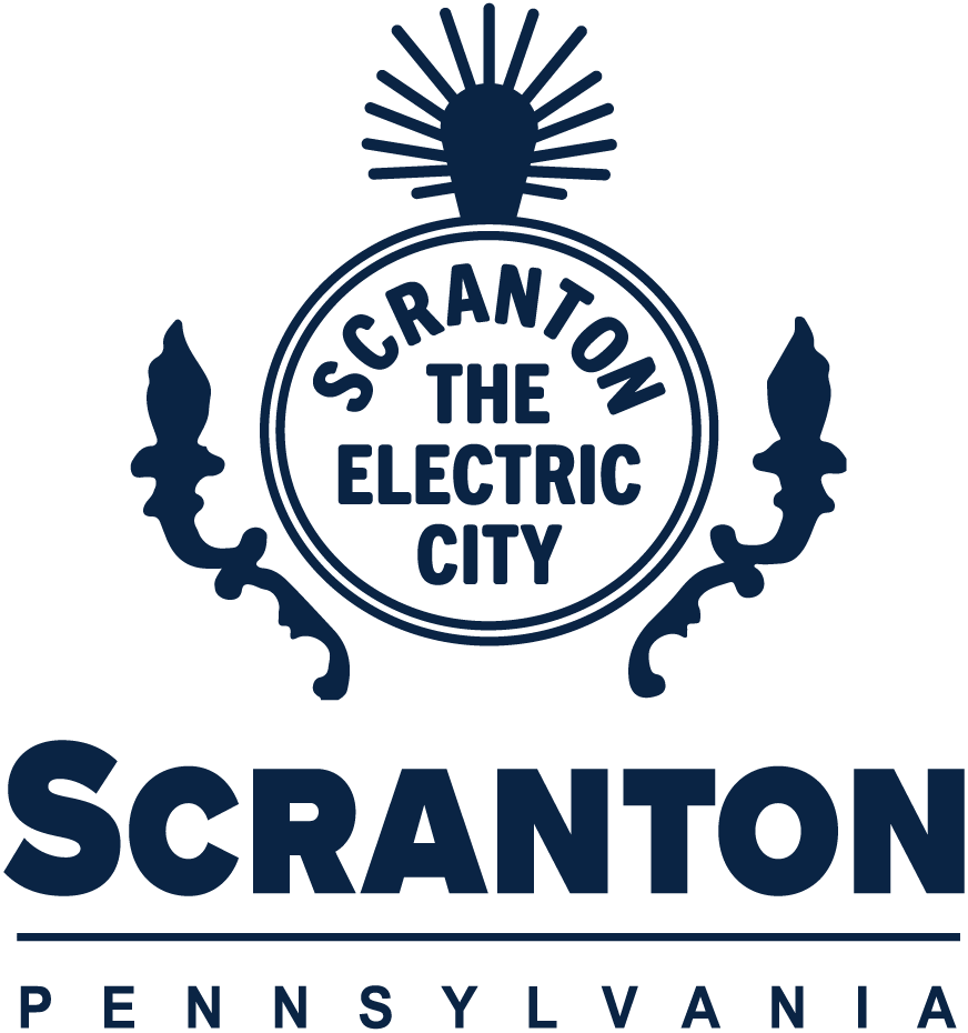 Scranton, Pennsylvania city logo with circular emblem: 