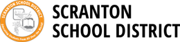 Scranton School District logo with orange seal and black text.
