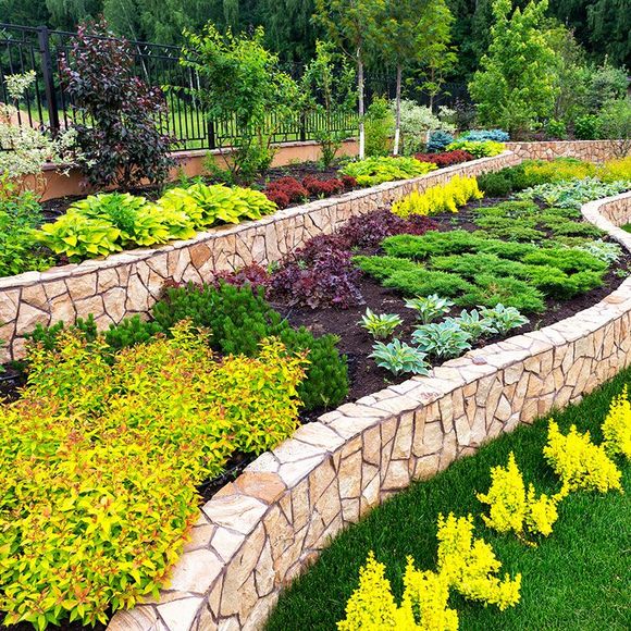 Garden With Retaining Walls