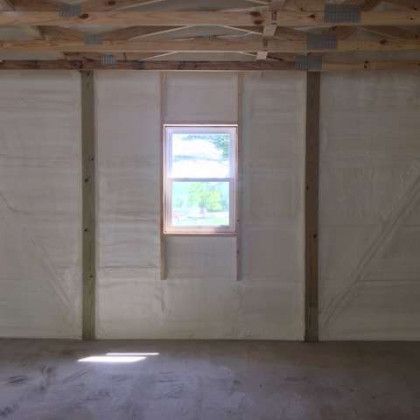 There is a window in the middle of the room.